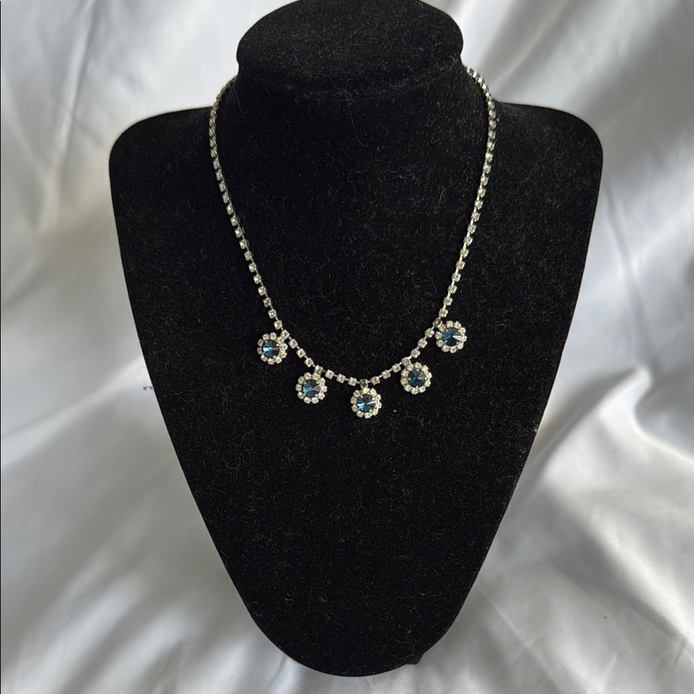 Elegant Silver and Blue Necklace